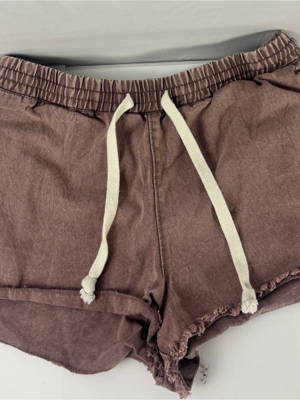 Volcom Women's Mauve Washed Drawstring Athletic Shorts